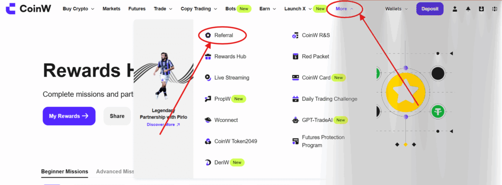 Navigate to the Referral Section