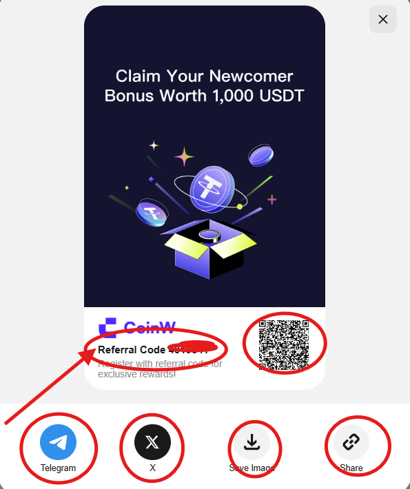 How to Share Your CoinW Referral Code